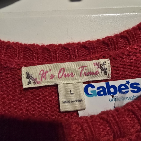 NWT It's Our Time Red Dress with Gold Sequin Details - Picture 5 of 8